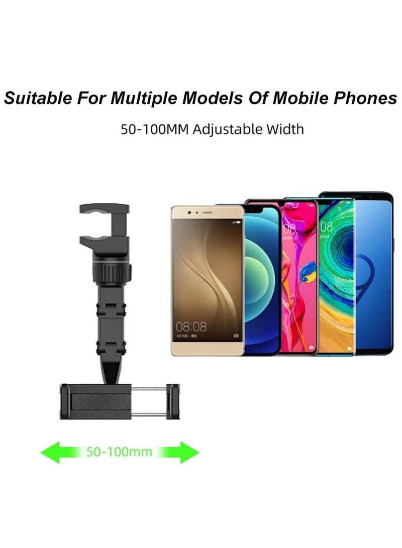 New 360° Rearview Mirror Phone Holder for Car Multifunctional Mount Phone and GPS Holder Universal Rotating Car Phone Holder, Cell Phone Automobile Cradles (Black) - Image 3