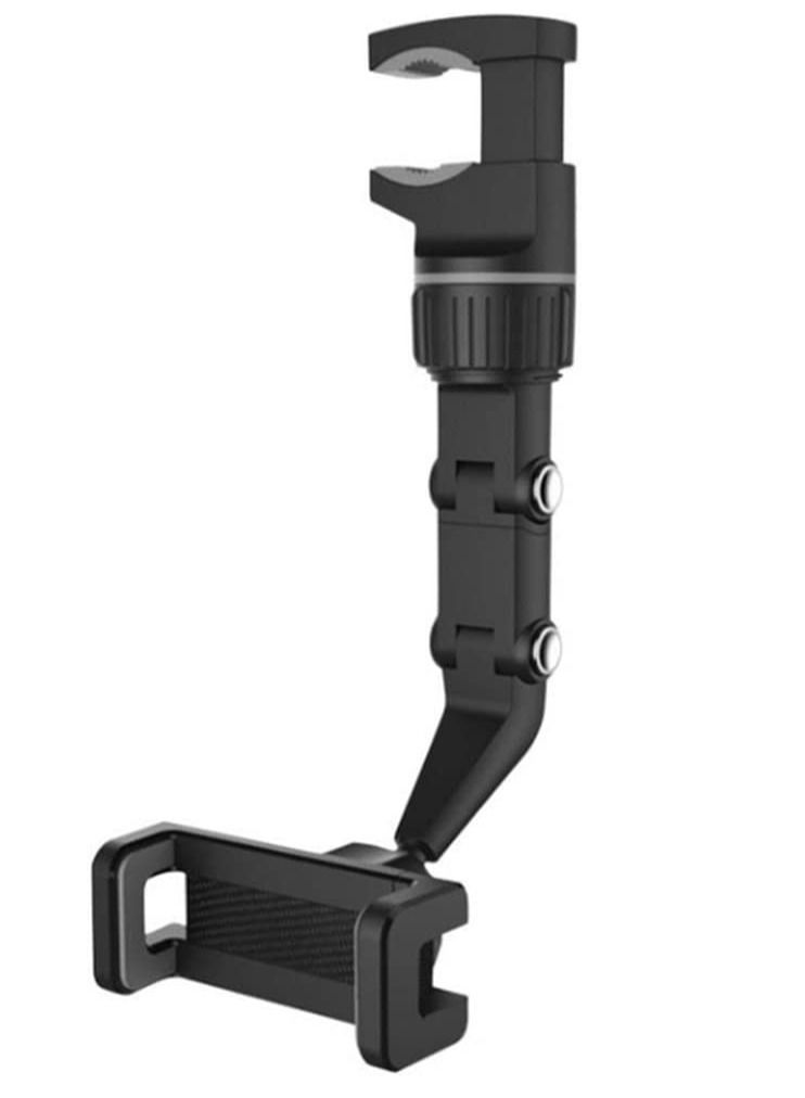 New 360° Rearview Mirror Phone Holder for Car Multifunctional Mount Phone and GPS Holder Universal Rotating Car Phone Holder, Cell Phone Automobile Cradles (Black) - Image 1