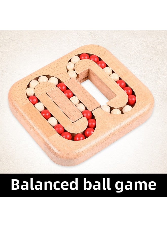 Plane Ball Kongming Lock Luban Lock Adult Creative Educational Wooden Toy Unlocking Ring Unlocking Science And Education Intelligence Maze-Color:Beech-Flat Ball - Image 1