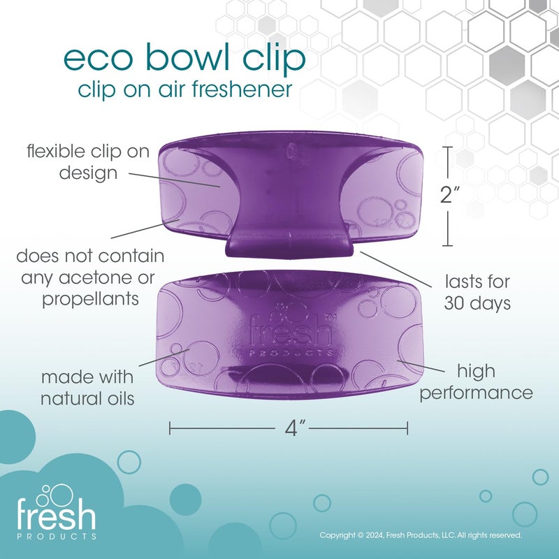 Fresh Products Eco Bowl Clip 2.0 Toilet Bowl Air Freshener, Fabulous Lavender Scent, 4 Clips - Image 2