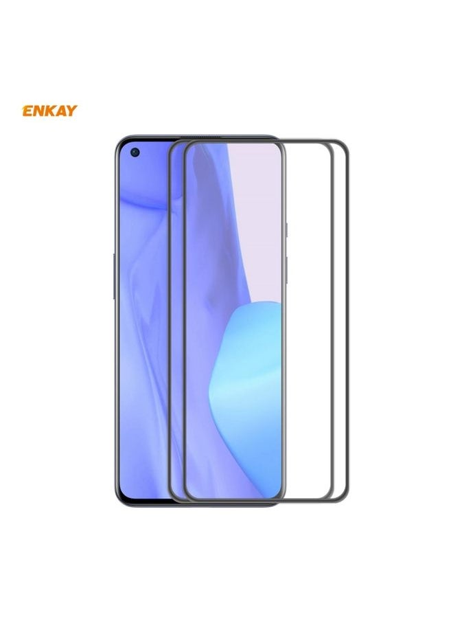 ENKAY Screen Protector For OnePlus 9 2 PCS ENKAY Hat-Prince Anti-drop Full Glue Tempered Glass Full Screen Film Anti-fall Protector 
