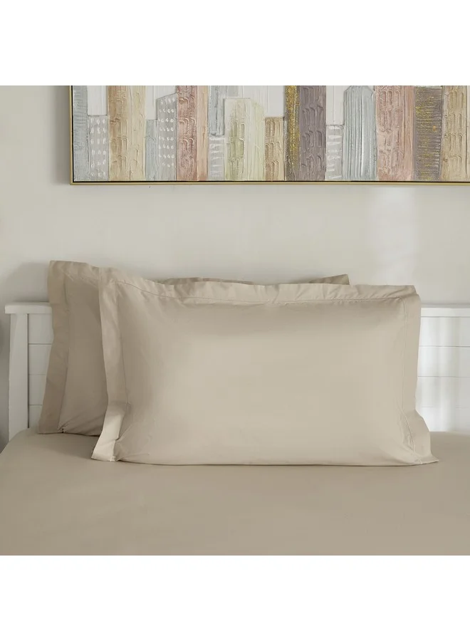 هوم بوكس طقم غطاء وسادة بيركال نقي قطعتين  خيط  سم