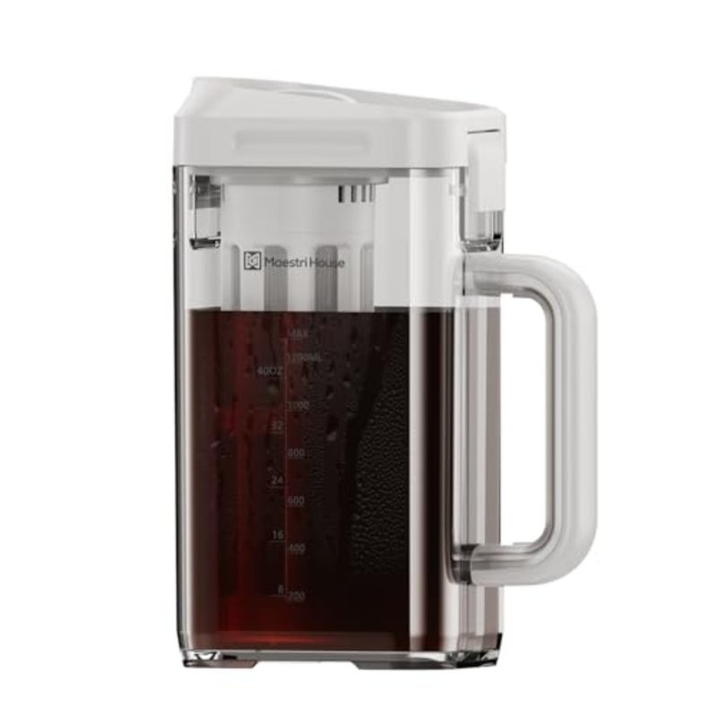 Compact Cold Brew Coffee Maker, 41oz Iced Tea and Coffee Maker Brewer Space Saving Tritan Pitcher, 350 Mesh Filter, 100 Leak-Proof - Image 1