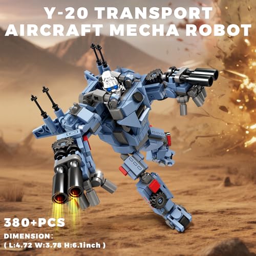 Loyratche Transforming Mech Robot Building Blocks Set 4 Types of Destroy Warrior City Mecha Action Figure with Weapons Cool Creative Robots Toys Gift for Adults 1463 PCS - Image 5