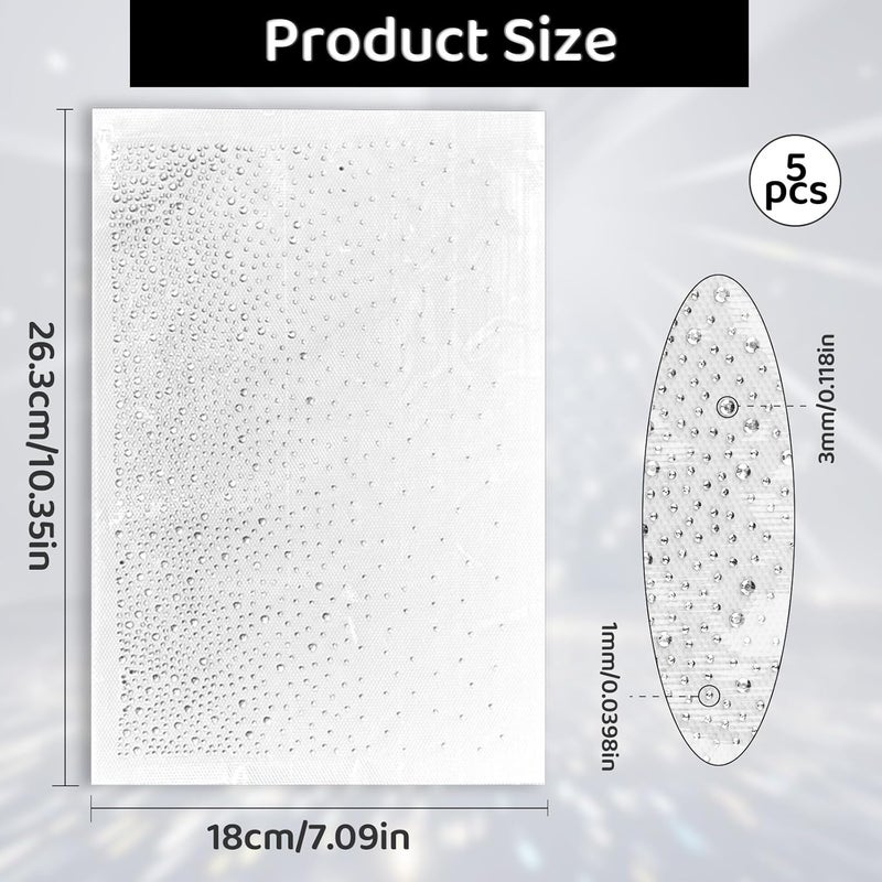 Set of 5 Hot-Fix Rhinestone Transfer Sheets — 1mm–3mm Sparkling Flat-Back Round Rhinestone Decals for DIY Clothing & Craft Decoration - Image 2