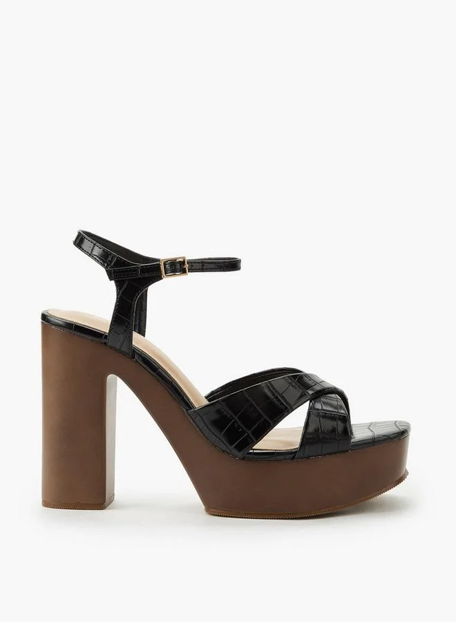 Surestep BLACK Women Platform Heel Sandals for Women | Best Price UAE