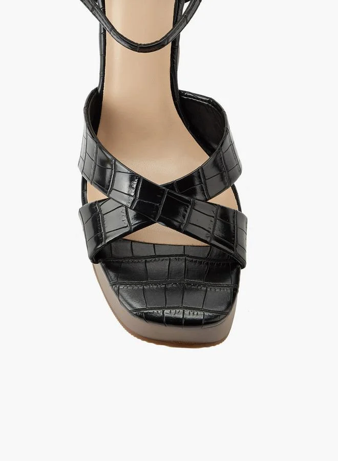 Surestep BLACK Women Platform Heel Sandals for Women | Best Price UAE