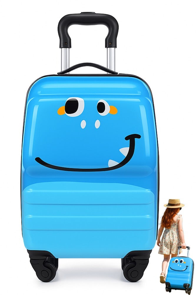 VUCATIN Kids Luggage, Toddler Lightweight Trolley Case with Universal Wheels, Hard Shell Suitcase with Combination Lock, Suitable for Boys and Girls Travel Suitcase (Blue) - Image 1