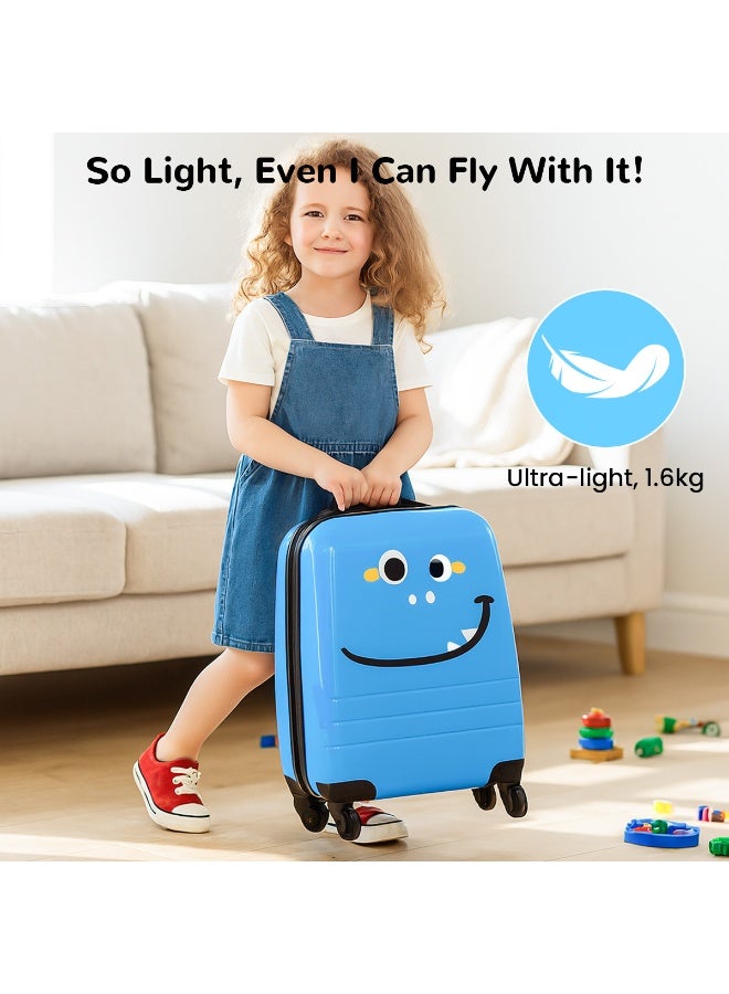VUCATIN Kids Luggage, Toddler Lightweight Trolley Case with Universal Wheels, Hard Shell Suitcase with Combination Lock, Suitable for Boys and Girls Travel Suitcase (Blue) - Image 4