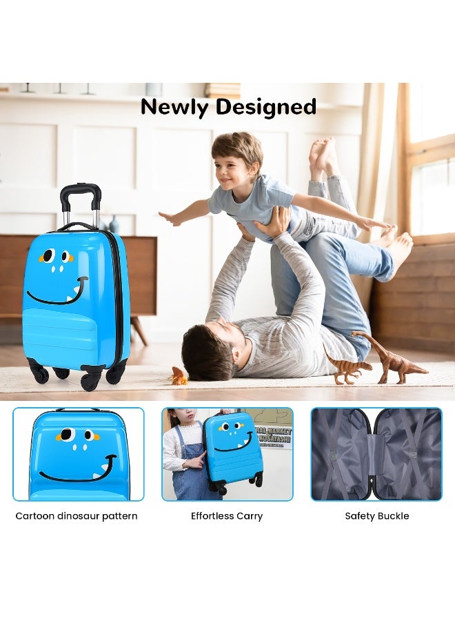 VUCATIN Kids Luggage, Toddler Lightweight Trolley Case with Universal Wheels, Hard Shell Suitcase with Combination Lock, Suitable for Boys and Girls Travel Suitcase (Blue) - Image 3