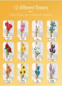 Sienon SIENON Flower Bouquet Building Set-1001 PCS 12 Kinds of Flowers Botanical Collection, Building Blocks Flower Brick Toys Creative Project for Home Room Décor Valentines’ Day Christmas Birthday  - Image 2