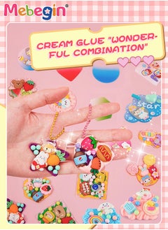 MEBEGIN 340 Pcs Cream Gum Guka Set and Transparent Storage Box,DIY Art and Craft for Kids Stickers Suitable for Fun DIY Crafts for Children of All Ages,Guka Cream and Sticker Making Kit  - Image 3