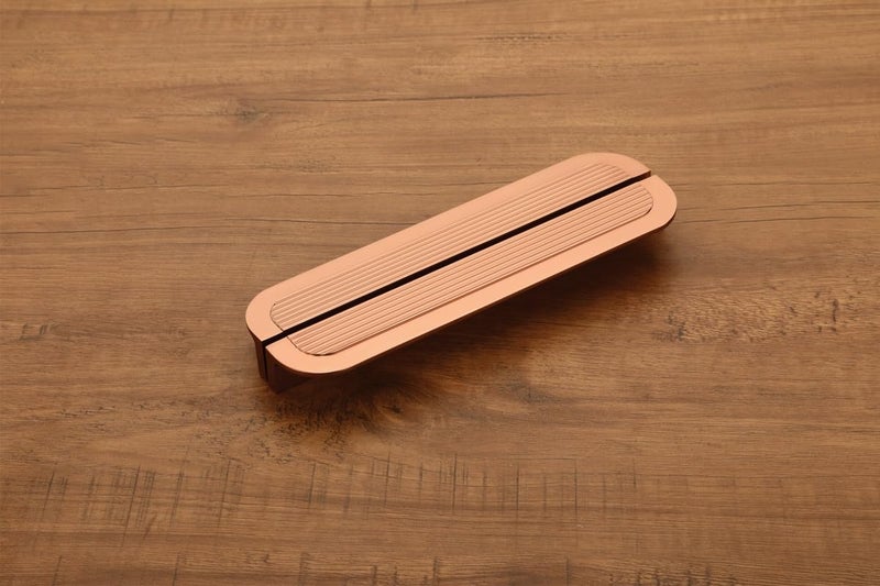 HARMONUS Fancy Aluminium Kitchen Cabinet Handle 12 Inch Long Pull Handle for Wardrobes, Door Handle, Drawer Handle, Rose Gold Finish Aluminium Alloy (1 Set-1 Pair Left & Right) HCRGSAC-60-12INCH - Image 2
