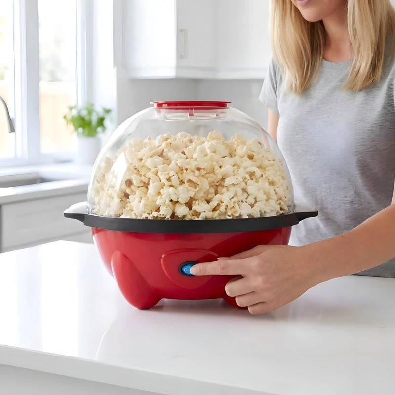 Fresh Popper - 5 liter large household unit with non-adhesive heating top, speedy silent work for sugar oil mix, produces 24 cups of hot popcorn - Image 5