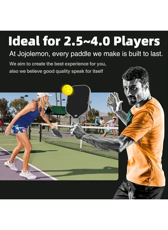 Grey Carbon Fiber Pickleball Paddle 16mm Thin Lightweight Durable Cold Press Construction High Performance Grip - Image 4