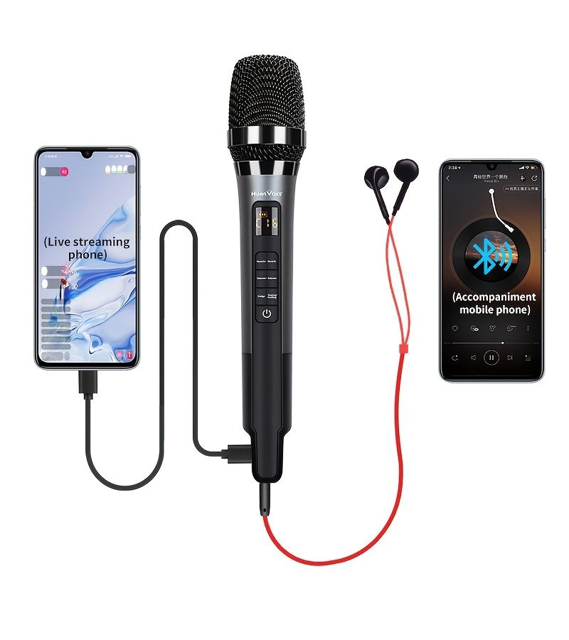 Live Streaming Wireless Handheld Microphone With Built In Intelligent Noise Reduction High Fidelity Sound Quality For Karaoke Parties And Events - Image 3