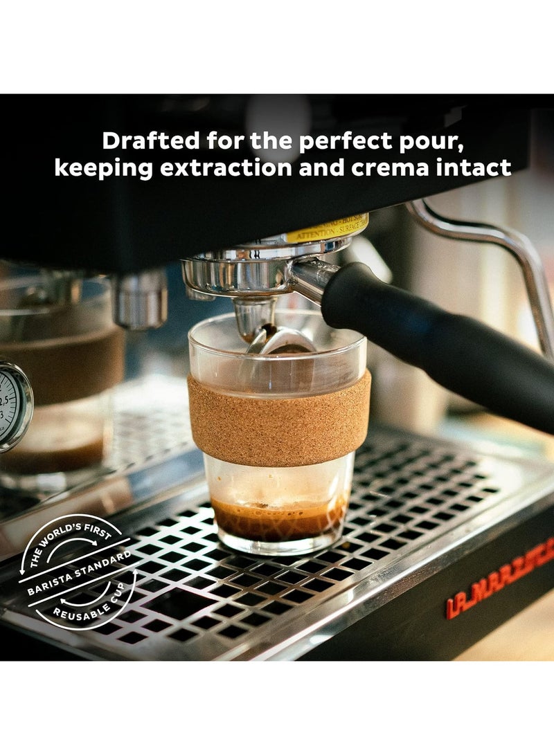 عام كوب قهوة زجاجي مقاوم للصدمات قابل لإعادة الاستخدام | كوب سفر مع غطاء مانع للتنقيط، حزام فلين للتحضير، خفيف الوزن، خالي من مادة BPA | متوسط الحجم | 12 أوقية. - Image 3