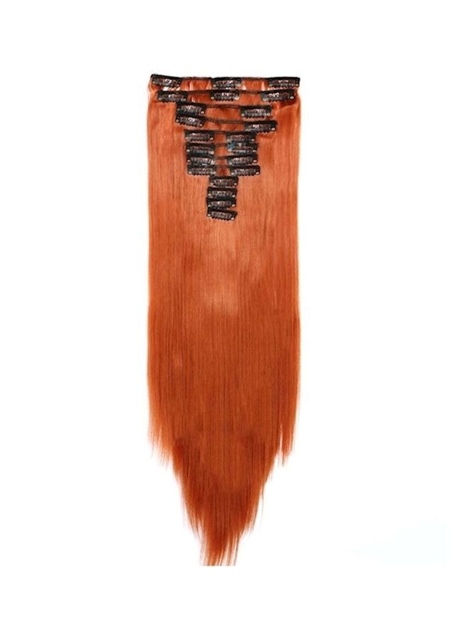 إسكدنيا عبوة وصلات الشعر المجعد الطويل والمستقيم مُكوَّنة من 12 قطعة برتقالي 60سم - Image 1