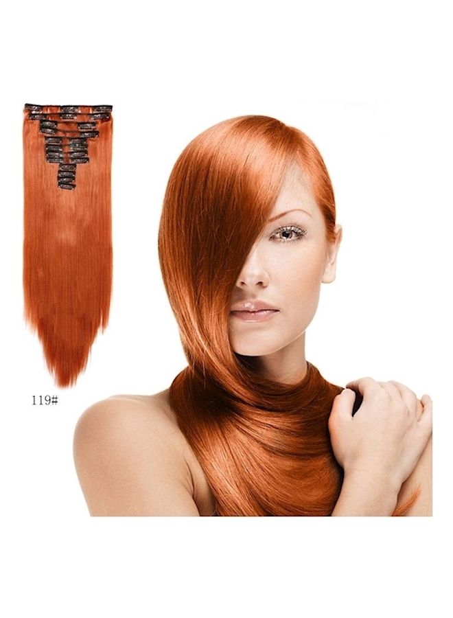 إسكدنيا عبوة وصلات الشعر المجعد الطويل والمستقيم مُكوَّنة من 12 قطعة برتقالي 60سم - Image 2