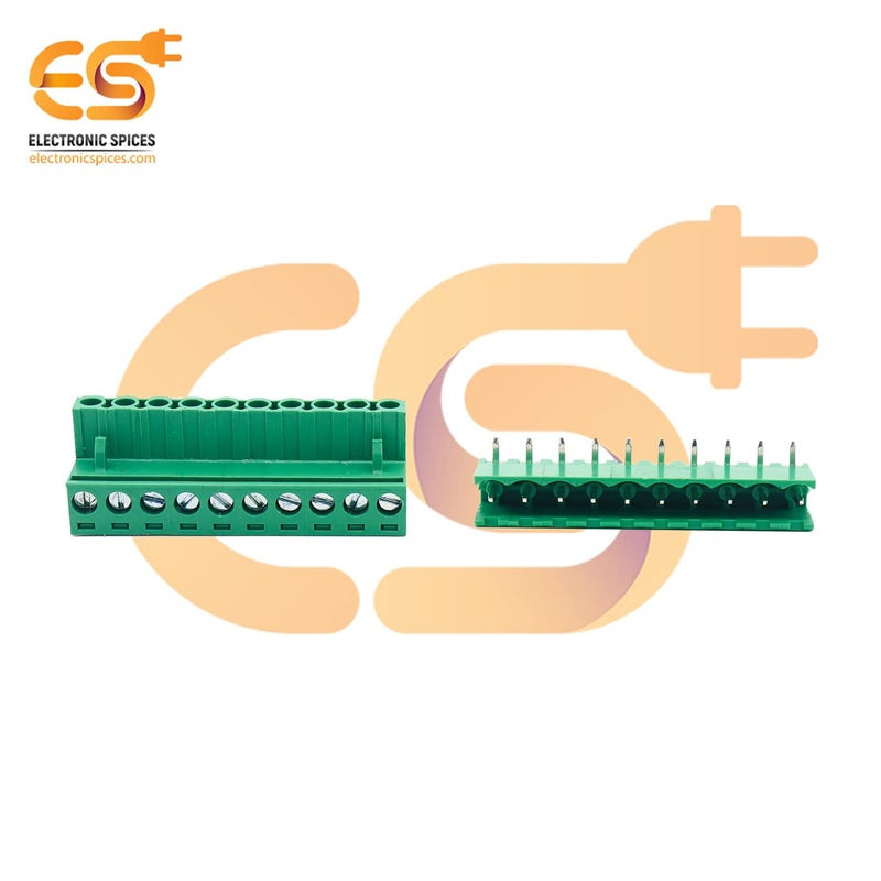 Electronicspices موصل كتلة طرفية قابلة للتوصيل للذكور والإناث 10 دبابيس 5.08 مم - زوج من 5 (2EDGR-5.08-10p و 2EDGK-5.08-10p) - Image 4