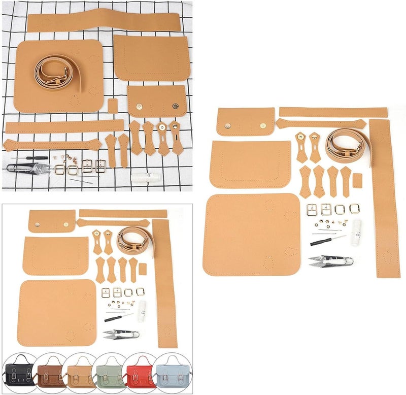 klarako DIY Leather Craft Bag Making Tool Kit, Knitting Crochet Bag Sewing Material Handmade Bag Purse Making Shoulder Bags All Accessories  Khaki - Image 4
