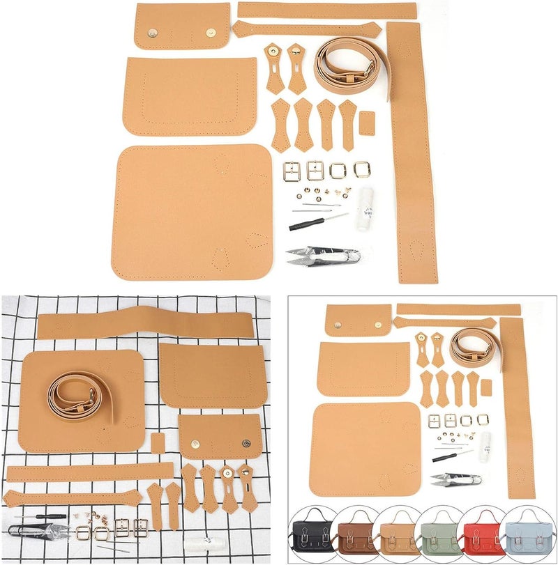 klarako DIY Leather Craft Bag Making Tool Kit, Knitting Crochet Bag Sewing Material Handmade Bag Purse Making Shoulder Bags All Accessories  Khaki - Image 5