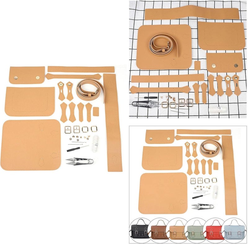 klarako DIY Leather Craft Bag Making Tool Kit, Knitting Crochet Bag Sewing Material Handmade Bag Purse Making Shoulder Bags All Accessories  Khaki - Image 2