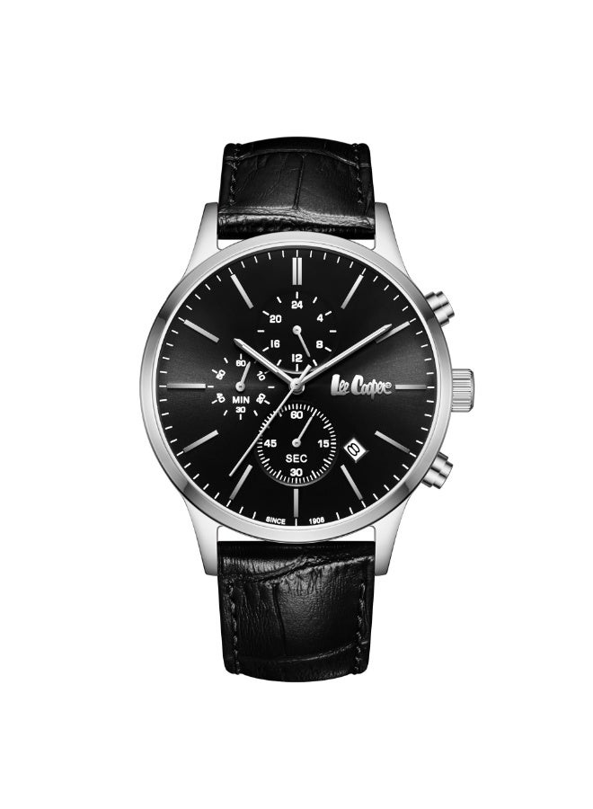 Lee Cooper ساعة متعددة الوظائف للرجال من الجلد LC08154.351 - 44 مم - Image 1