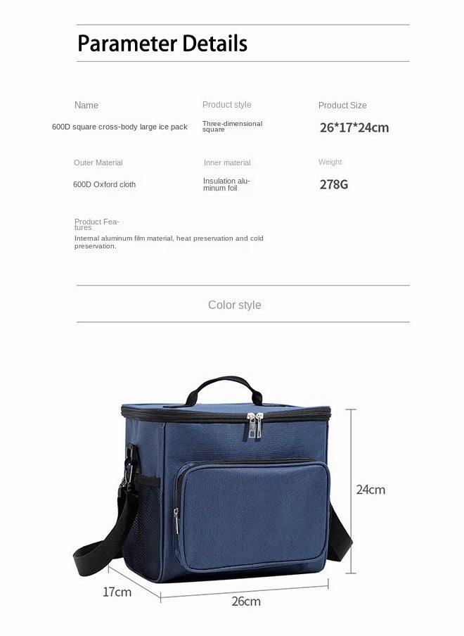 Mi VAZA - Insulated Lunch Bag - Large Capacity - Leakproof Cooler Bag with Adjustable Shoulder Strap - Reusable Lunch Box for Student, Men, Women, Outdoor, Office, Picnic - Image 1