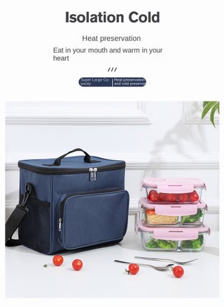 Insulated Lunch Bag - Large Capacity - Leakproof Cooler Bag with Adjustable Shoulder Strap - Reusable Lunch Box for Student, Men, Women, Outdoor, Office, Picnic - view 4
