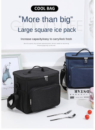 Insulated Lunch Bag - Large Capacity - Leakproof Cooler Bag with Adjustable Shoulder Strap - Reusable Lunch Box for Student, Men, Women, Outdoor, Office, Picnic - view 2