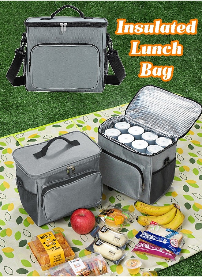 Mi VAZA - Insulated Lunch Bag - Large Capacity - Leakproof Cooler Bag with Adjustable Shoulder Strap - Reusable Lunch Box for Student, Men, Women, Outdoor, Office, Picnic - Image 1