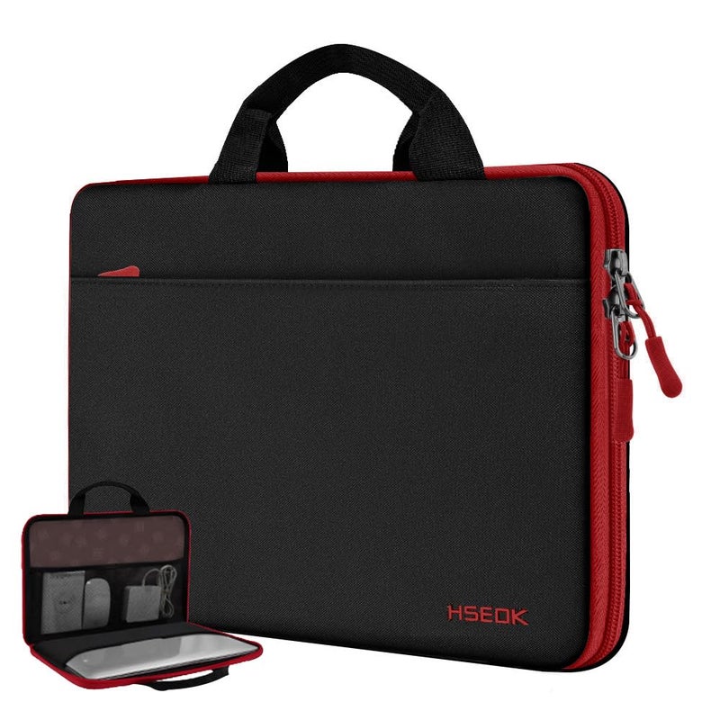 Hseok Laptop Case 13314 Inch SleeveTSA Shockproof Computer HandbagCompatible with MacBook NeoPro 14 M5M4M3M2M1All Models 133 MacBook AirProXPS 1314Most 1314 NotebooksRed Edge - Image 2