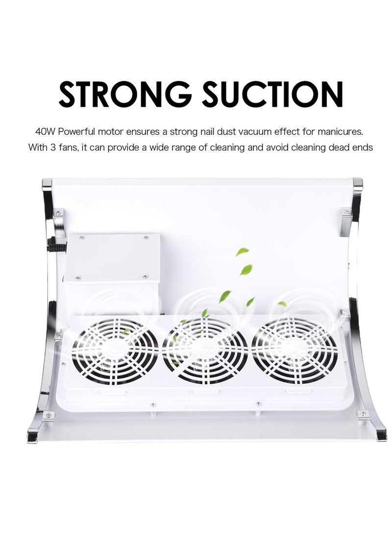 SYOSI Nail Dust Collector, Vacuum Dust Extractor for Poly Nail and Acrylic, Nail Dust Vacuum Cleaner with Fan for Manicure,  - Image 4