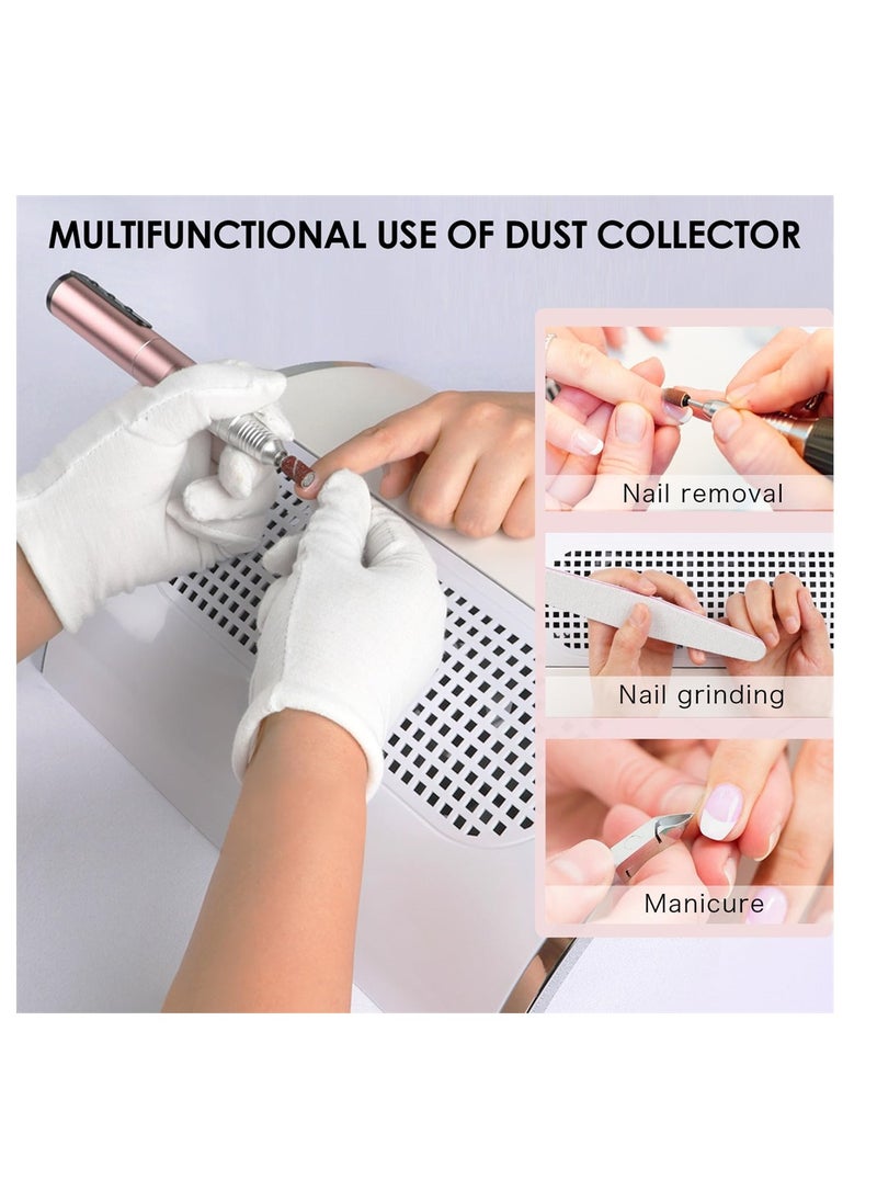 SYOSI Nail Dust Collector, Vacuum Dust Extractor for Poly Nail and Acrylic, Nail Dust Vacuum Cleaner with Fan for Manicure,  - Image 3