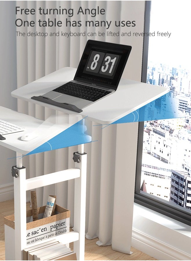 Standing Computer Desk Office Study Home Mobile Lifting Simple Desk Retractable Bedside Table Storage Rack