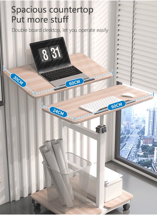 Standing Computer Desk Office Study Home Mobile Lifting Simple Desk Retractable Bedside Table Storage Rack