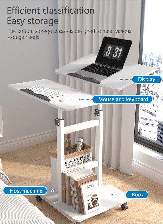 Standing Computer Desk Office Study Home Mobile Lifting Simple Desk Retractable Bedside Table Storage Rack