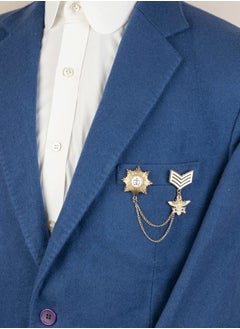 Knighthood Gold And White Crown Badge With Star And Hanging Tassel Chain Collar Pin Brooch, Suit Stud, Shirt Studs, Lapel Pin Accessories for Men Women  - Image 3