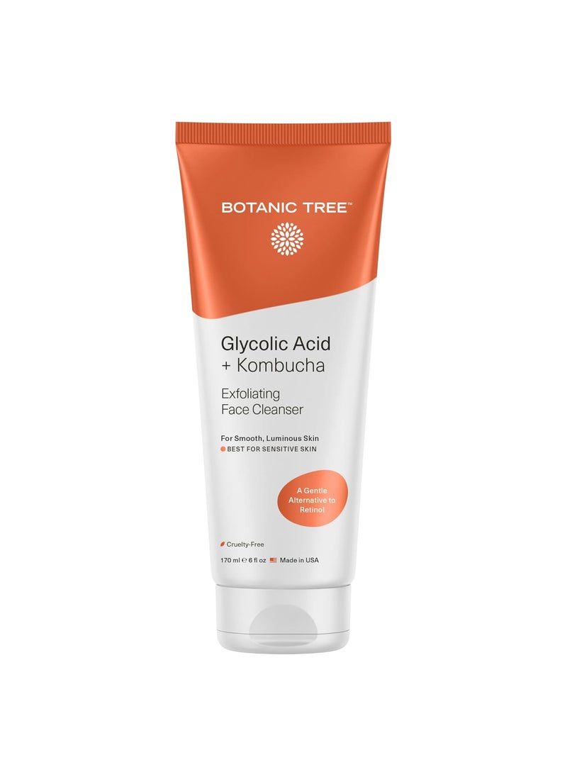 Botanic Tree Botanic Tree Kombucha  Glycolic Acid exfoliating face wash for Aging skin  Kombucha Lipofilling effects and skin healthy probiotics and antioxidants 