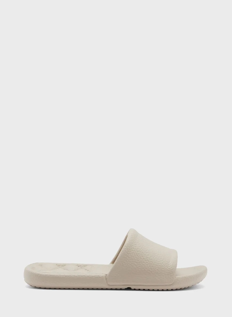 Ginger One Stap Slides With Quilt Detail
