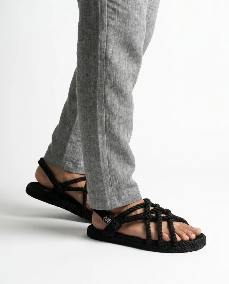 Nomadic State Of Mind  JC Black Rope Sandals with Rubber Sole  | Best Price UAE
