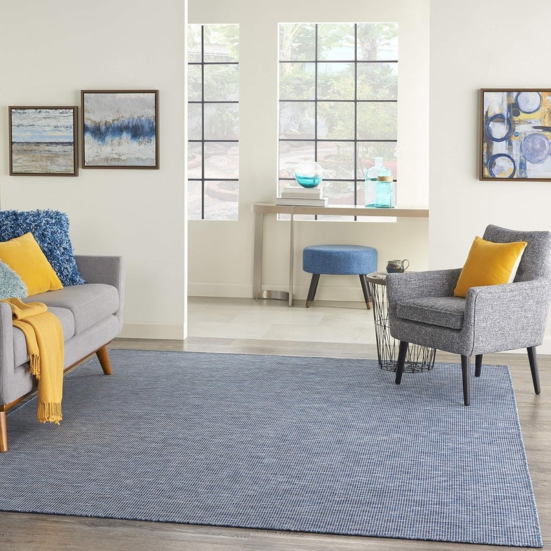 Nourison Home Positano Navy Blue 6' x 9' Area Rug - Easy Clean, Non Shedding, Bed Room, Living Room, Dining Room, Kitchen (6' x 9') - Image 2