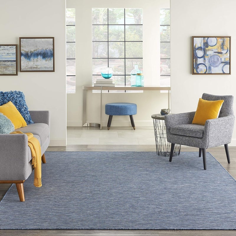 Nourison Home Positano Navy Blue 6' x 9' Area Rug - Easy Clean, Non Shedding, Bed Room, Living Room, Dining Room, Kitchen (6' x 9') - Image 5