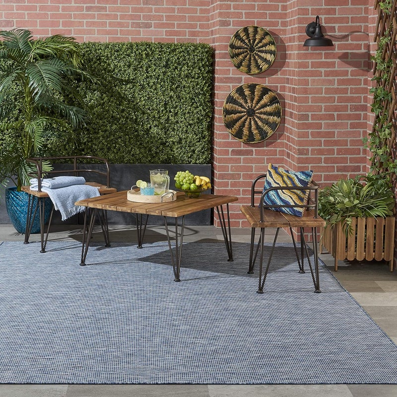 Nourison Home Positano Navy Blue 6' x 9' Area Rug - Easy Clean, Non Shedding, Bed Room, Living Room, Dining Room, Kitchen (6' x 9') - Image 3