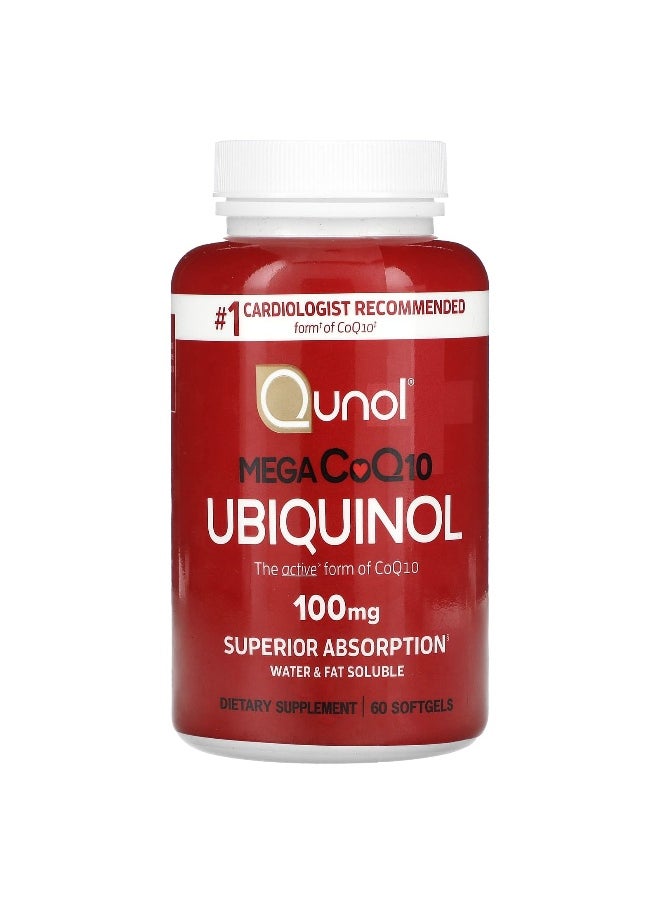Qunol Qunol, Mega CoQ10 Ubiquinol, 100 mg, 60 Softgels  - Image 1