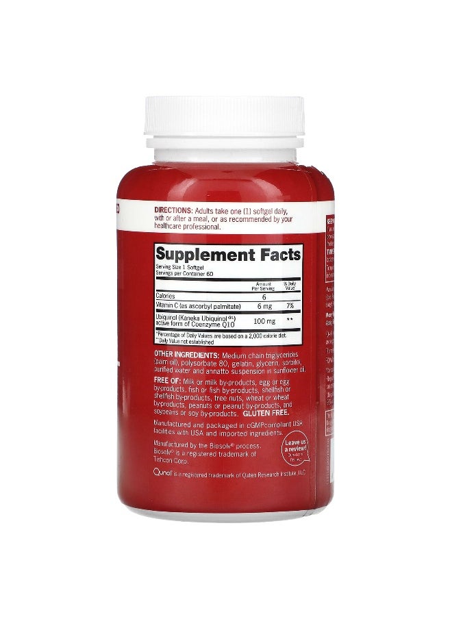 Qunol Qunol, Mega CoQ10 Ubiquinol, 100 mg, 60 Softgels  - Image 2