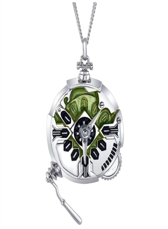 DUNHAO COS Ekko Stopwatch Necklace Unisex Silver Pendant Necklace Jewelry Gifts Cosplay Accessory-Silver - Image 1