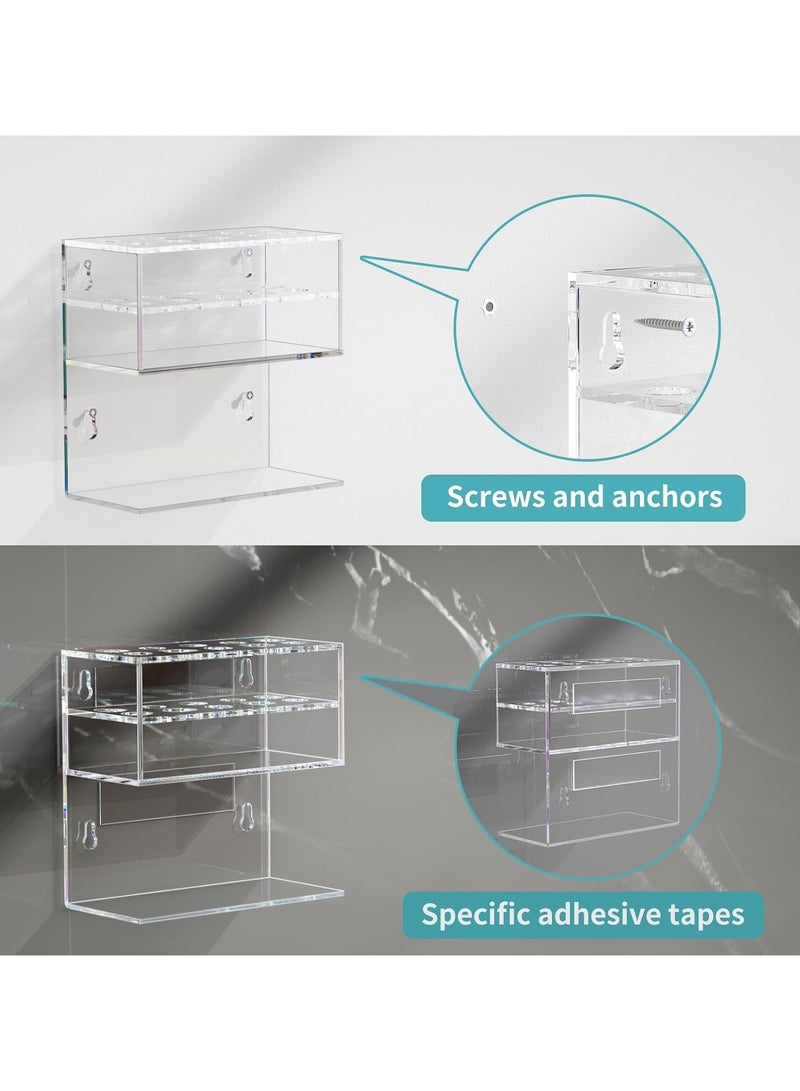 TPGP Dry Erase Marker Holder for Whiteboard, Wall Mounted 2-Tier 10-Slot Clear Acrylic Marker Organizer Stand for School Office Home - Image 3