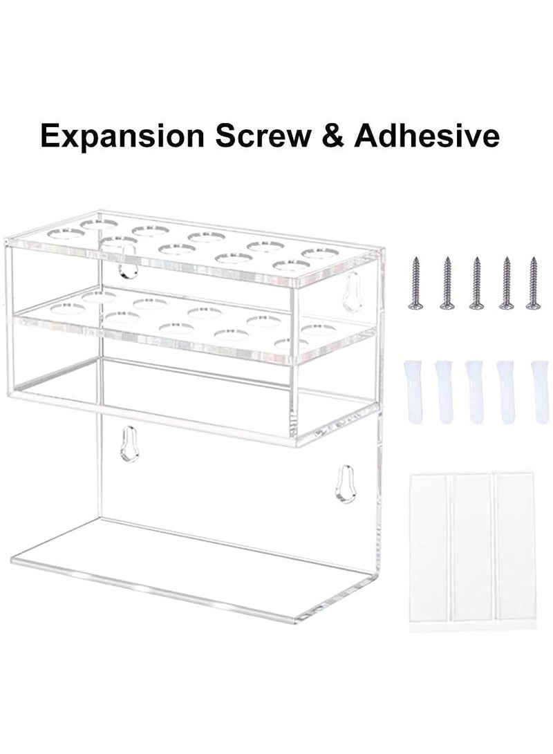 TPGP Dry Erase Marker Holder for Whiteboard, Wall Mounted 2-Tier 10-Slot Clear Acrylic Marker Organizer Stand for School Office Home - Image 4